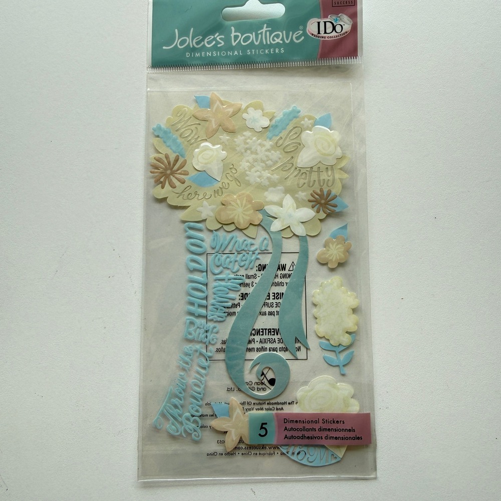 Jolees Boutique I Do Wedding Collection Dimensional Stickers Bridal Bouquet Blue